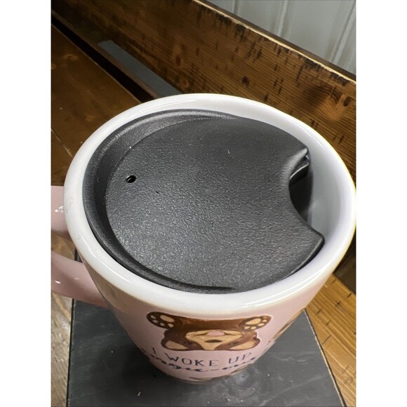 Corgi Travel Mug w/Lid 20 Oz “I Woke Up Corgie-ous!” Pink & Brown Sheffield Home - Picture 4 of 8